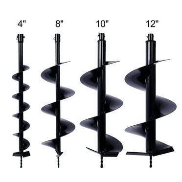 Set of 4 (4'' 8'' 10'' 12'') Auger Drill Bit for Planting, Easy Planter Garden Auger, Bulb & Bedding Digging Post Hole Planting Tool for 3/4" Shaft Auger