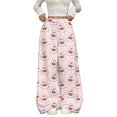 thumbnail image 2 of Pink Womens Halloween High Waist Baggy Leg Pants Loose fit Elastic Waist Wide Leg Pajama Bottoms,Lounge Sleepwear,Halloween Outfits for Women S, 2 of 6