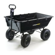 Gorilla Carts Poly Dump Cart with 2-in-1 Convertible Handle