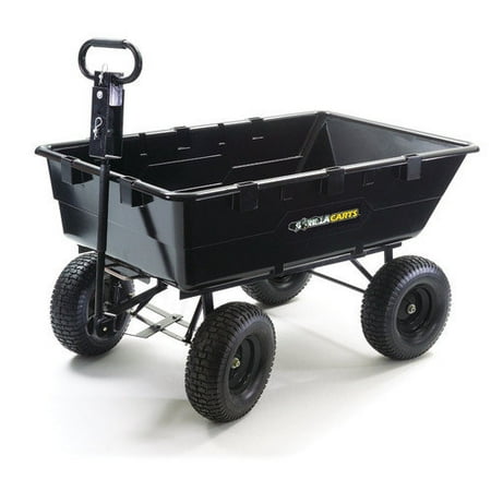 Gorilla Carts Poly Dump Cart with 2-in-1 Convertible Handle