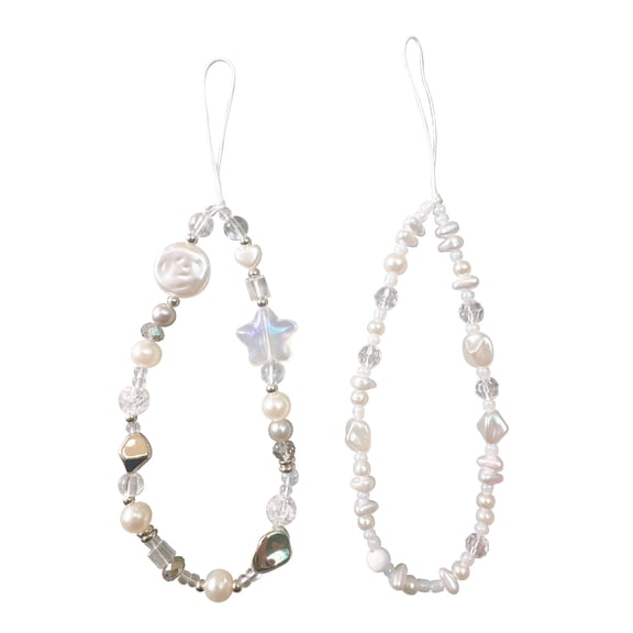 Beaded Camera Wrist Strap, Cute Phone Charms Strap, Pearl Bracelet Wrist Strap, Phone Keychain Decoration for Wallet