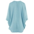 thumbnail image 2 of A2Y Women's Loose Fit Lightweight Open Front Woven Chiffon Cardigan Spring Blue L, 2 of 5