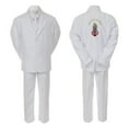 thumbnail image 3 of Baby Boy Christening Formal White Single Breasted Suit Silver Gold Guadalupe on Back Sm-20, 3 of 4