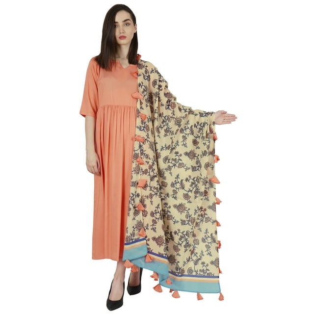 Bimba Kurta Set for Womens Ethnic Flared Kurti with Pant & Printed Dupatta Indian Designer Clothing