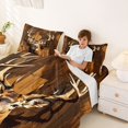 thumbnail image 5 of Manfei Vintage Elk Bed Sheets, Wooden Plank Cabin Full Size Sheets, Brown Orange, 4-Piece, 1 Flat Sheet, 1 Fitted Sheet and 2 Pillowcases, 5 of 6