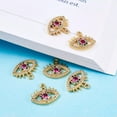 thumbnail image 5 of U8MO 10pc Colorful Brass Micro Pave Cubic Zirconia Eye Pendants Dangle Charms 15x12mm, 5 of 6