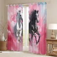 thumbnail image 3 of Feelyou 3D Couple Horse Black Out Curtains for Kids, Kawaii Rustic Animal Curtains Pack of 2 (42x63 Each), Pink Watercolor Bedroom Curtains, Blackout Curtains Bedroom Decor, 3 of 7