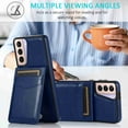 thumbnail image 4 of Dteck Back Wallet Phone Case for Samsung Galaxy S21 Plus 4G 5G with ID & Credit Card Holder Slots Pockets Wallet Back Cover Stand Flip Folio Leather Cell Cases Women Men, Darkblue, 4 of 8