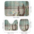 thumbnail image 3 of 4PCS Shower Curtain Set Bathroom Sets Waterproof Shower Curtains Woode Vintage with Non-Slip Rugs Toilet Lid Cover and Bath Mat, 3 of 7