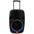 thumbnail image 3 of Rockville RAM-PRO15 15" Portable Rechargeable PA DJ Bluetooth Speaker+2 Mics+LED, 3 of 11