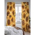 thumbnail image 3 of Sheer Curtains 96 Inches Long 2 Panels Set for Living Room, Yellow Sunflowers Semi Sheer Curtains for Windows, Watercolor Floral Flowers Vintage Voile Window Treatments Rod Pocket Curtain, 3 of 7