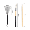 thumbnail image 6 of 6 Pieces Jazz Drumsticks Set 5A Drumsticks Retractable Drum Wire Brushes Sticks ,Adults,Rock Band, 6 of 7