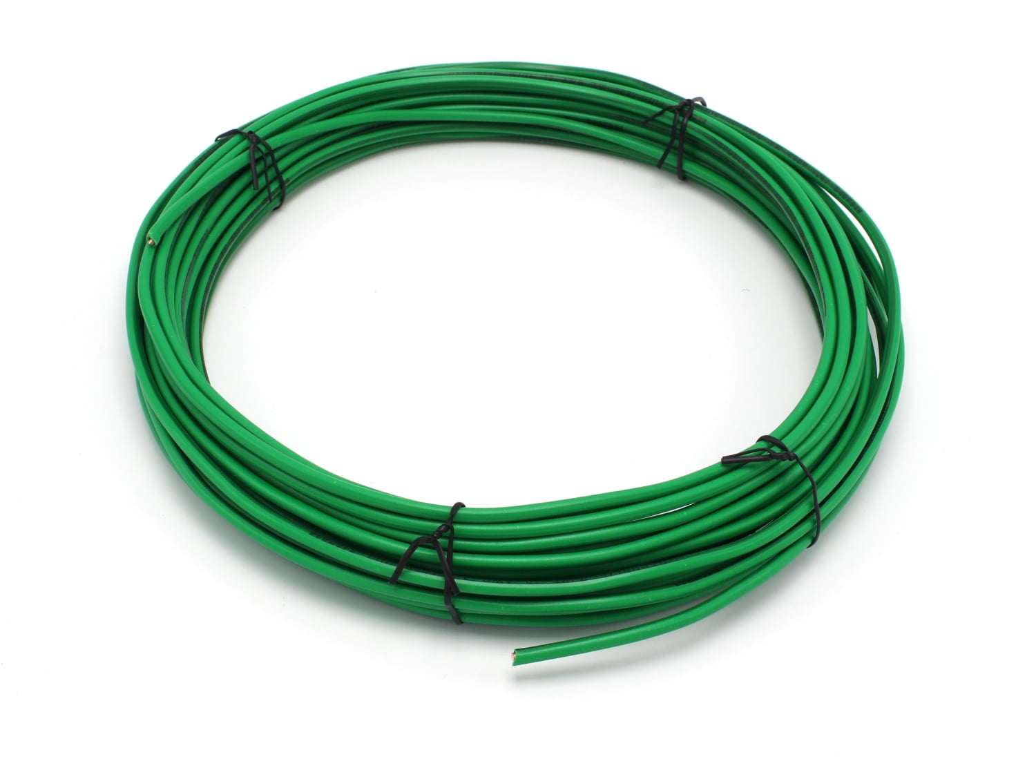 Solid Copper Grounding Wire 14 AWG THHN Cable 25' FT Green Jacketed