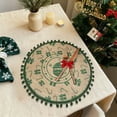 thumbnail image 6 of Virelaxpo Green Christmas Placemat with Pom Pom - Round Woven Table Mat for Holiday Dining, Snowflake and Reindeer Patterns, Heat Resistant and Easy Clean, 38x38cm, 6 of 6