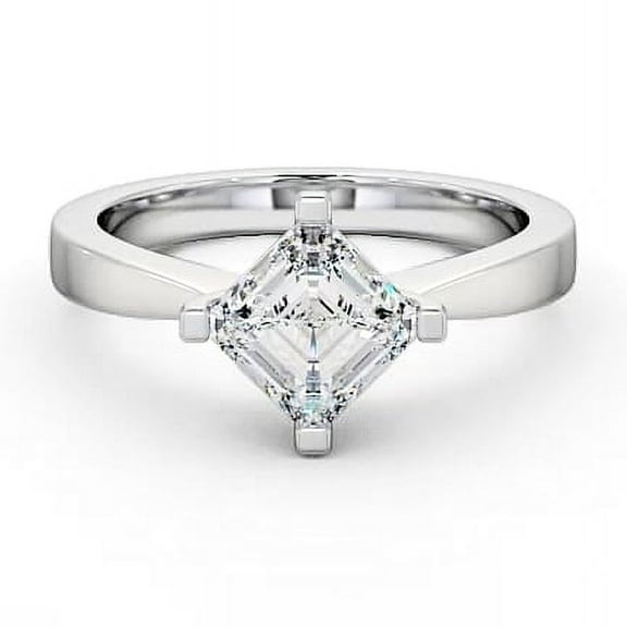 Bella Jewel 1.7 Ct Asscher Cut Lab Created Diamond Engagement Ring - 14K White Gold Plated Split Shank Style - Stunning Proposal Jewelry for Women - Gift for Her