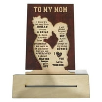 Zmeidao Mothers Day Gifts, Unique Wooden Silhouette Sign Plaque Decorations New Moms Best Mother Gift Ideas for Mother's, Christmas,Valentines Presents for Moms