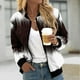 thumbnail image 1 of Puntoco Chaqueta Informal De Manga Larga Estampada con Cuello Alto Y Bolsillo con Cremallera para Mujer Puntoco Puntoco-1, 1 of 4