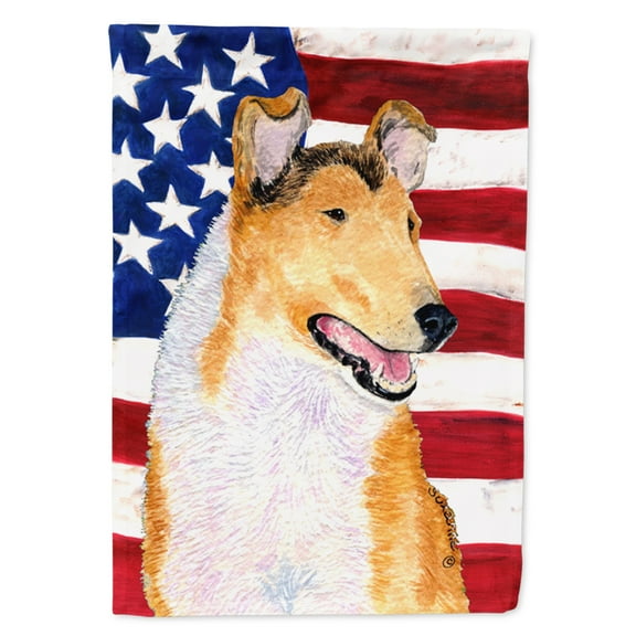 Carolines Treasures SS4226-FLAG-PARENT USA American Flag with Collie Smooth Flag multicolor