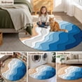 thumbnail image 6 of Round Area Rug 4ft,Summer Beach Blue Gradient Water Ripple Washable Carpet Non-Slip Runner Accent Rugs Indoor Floor Mat for Bedroom Living Room Decor,Seaside Waves, 6 of 9