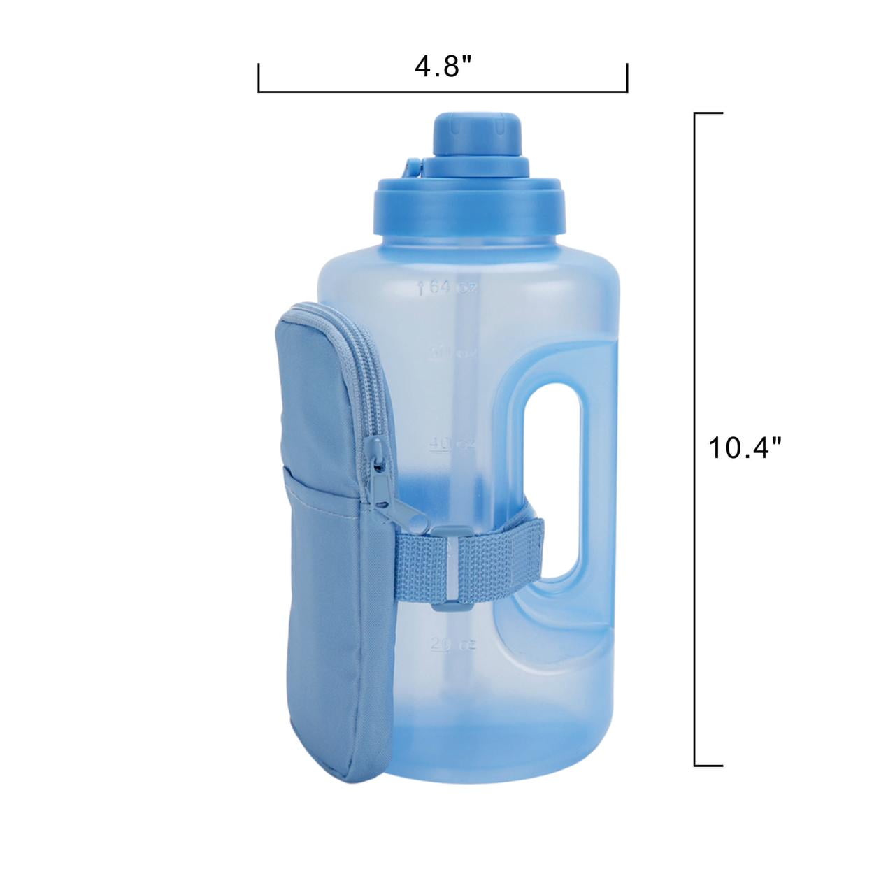 Mainstays 64 oz Blue Plastic Water Bottle and Accessory Bag