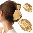 thumbnail image 1 of Pinzas para el pelo Yougeigy Seashell Gold Metal, 2 unidades, para mujer, 1 of 7