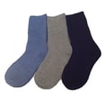 thumbnail image 2 of Lian LifeStyle Children 3 Pairs Pack Wool Socks Solid Color Size 1Y-3YBlue, Grey, Navy, 2 of 3