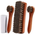 thumbnail image 1 of Kit de cepillos para zapatos Unekez de 17 cm, cerdas de crin, 2 cepillos para lustrar, 1 of 6