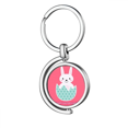 thumbnail image 1 of Happy Easter's Day Egg Bunny Illustration Rotating Keychain Metal Keyring Holder, 1 of 2