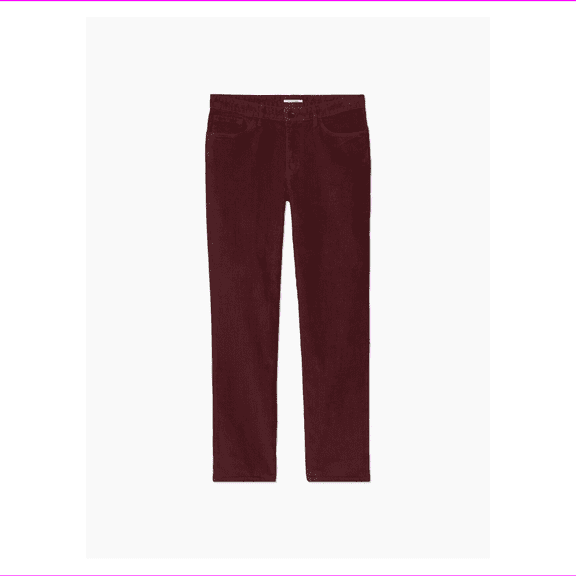 Calvin Klein Slim Fit Pigment-Dyed Corduroy 5-Pocket Pants Wine 31Wx32L