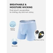 Separatec Mens Comfortable Soft Breathable Cotton Underpants Boxer Briefs, Black (7 Pack)