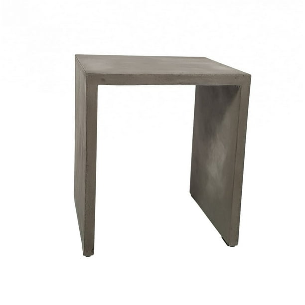 Contemporary Parsons Style Concrete End Table, Gray