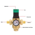 thumbnail image 4 of Brass Water Pressure Regulator with Meter, Consistent Water Pressure, 1-6 Bar Adjustment Range, for Homes, Gardens, Buildings, 4 of 7