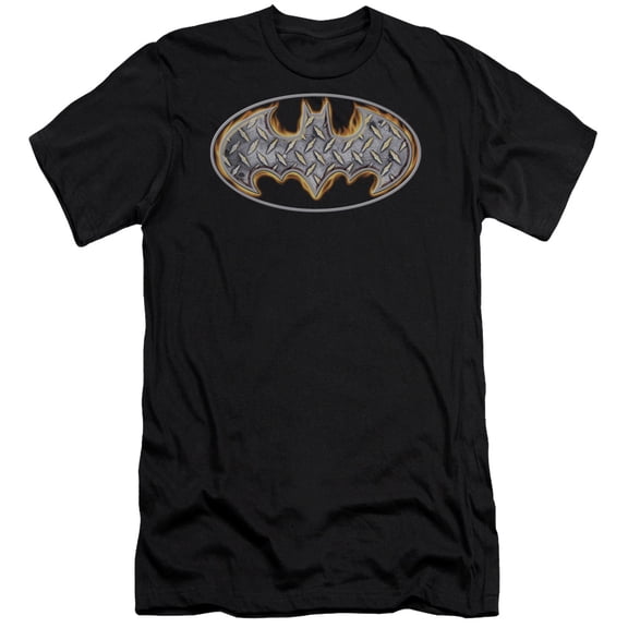 Batman Steel Fire Shield Premium Canvas T-Shirt Adult Slim Fit 30/1 Black