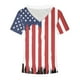 thumbnail image 4 of Fiudx Ofertas y Liquidaciones Moda Mujer Casual Día de La Independencia Impresión Blusa Manga Corta Camiseta Verano Encaje Tops, 4 of 4