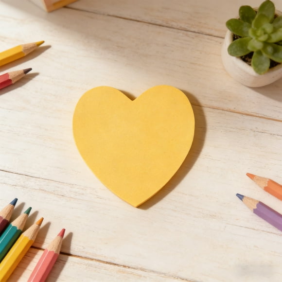 Heart Shaped Sticky Notes Set for Messages and Reminders with 8 Colors