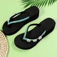 thumbnail image 6 of ZTTD Ladies Fashion Summer Flip Flops Casual Rhinestone Flowers Thick Sole Sandals Green, 6 of 6