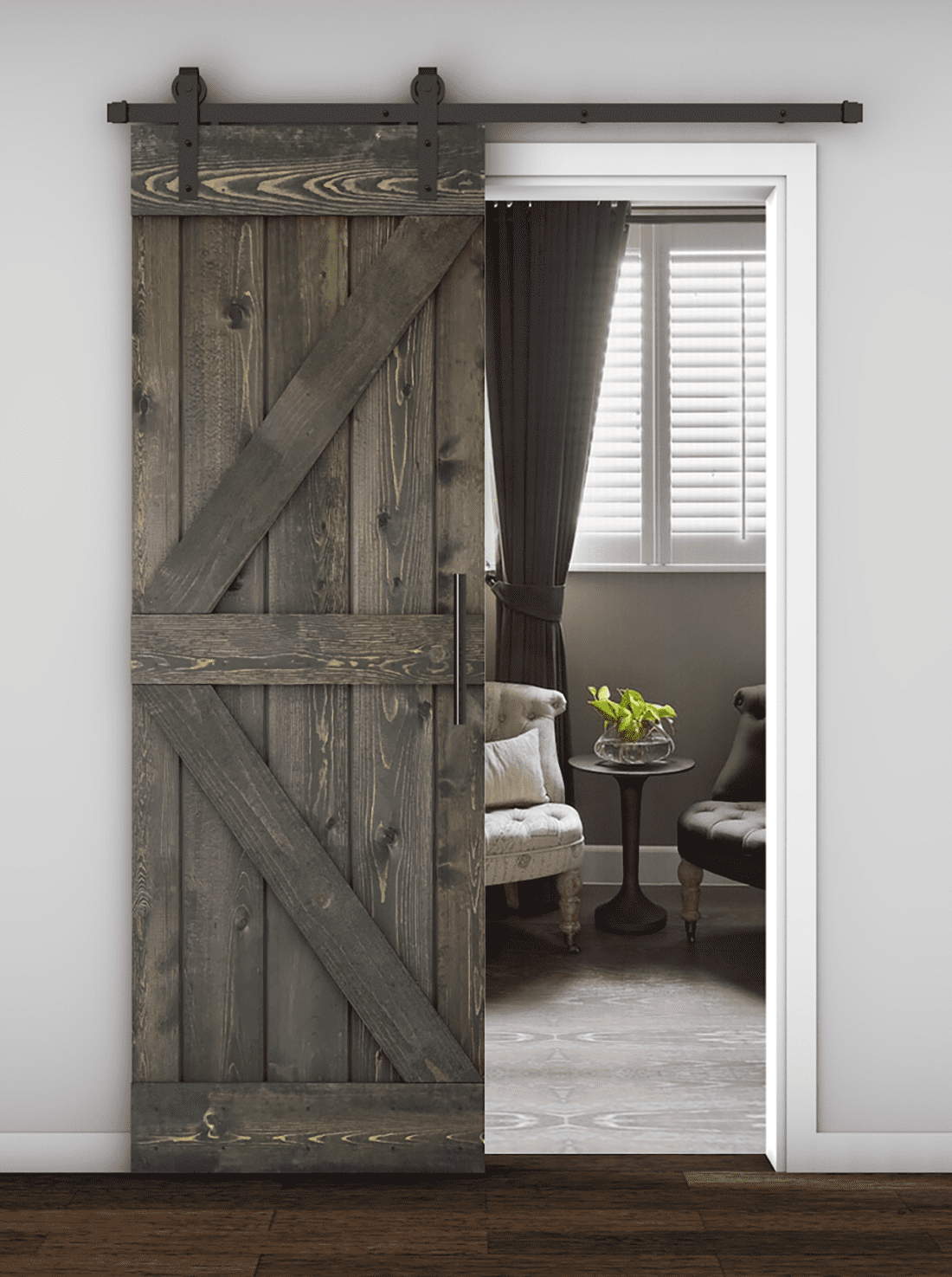 Essencaliy 28in x84in Solid Wood Barn Door, Made-in-USA Farmhouse ...