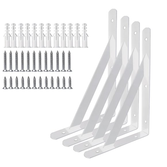 Soportes de pared Medach, resistentes, de acero (blanco)