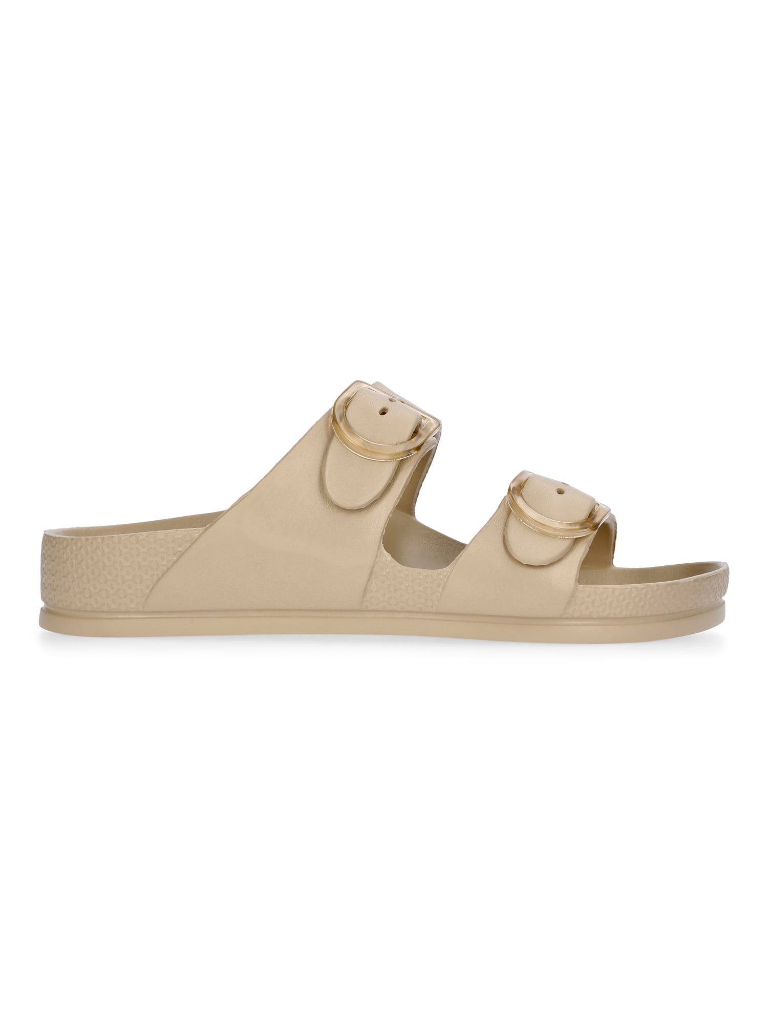 Time and Tru Women's Double Buckle EVA Slide Sandals