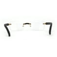 thumbnail image 2 of OG Rhinestone Stud Rimless Rectangle 90s Hip Hop Rapper Gold Black Clear Lens Eyeglasses, 2 of 4