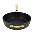 thumbnail image 2 of Oster Abbottsford 4 Quart Nonstick Aluminum Saute Pan with Glass Lid in Black, 2 of 6