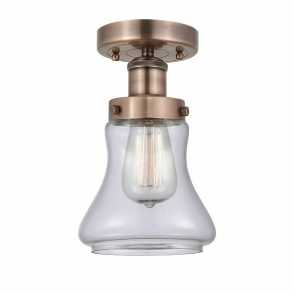 Innovations Lighting  Bellmont - 1 Light 7" Semi-Flush Mount Clear/Brushed Brass