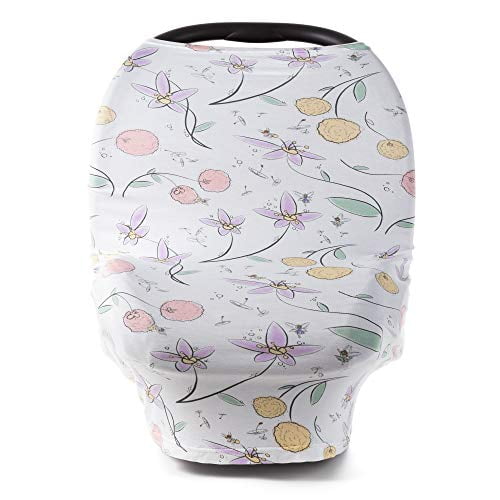 JumpOff Jo Multi-Use Car Seat Cover Infant Car Seat, Baby Stroller, Nursing, Sunshade, Scarf: Fairy Blossom