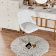 thumbnail image 2 of Javlergo Modern Swivel Accent Chair, Faux PU Adjustable Vanity Chairs Upholstered MakeUp Chair for Bedroom, White, 2 of 8