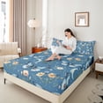 thumbnail image 4 of Homewish King Size 4-Piece Floral Butterflies Flowers Exotic Microfiber Bed Sheets, 4 of 7