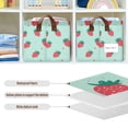 thumbnail image 4 of Yayeee Foldable Storage Basket for Shelves with Handles Set of 2 Waterproof Cloth Bins, Green Strawberry, 4 of 7