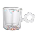 thumbnail image 2 of Taza de café/té de doble cristal con asa, transparente. Claro, 2 of 9