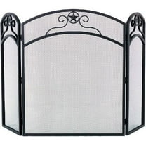 Dagan S165 3 Fold Arched Wrought Iron Screen, Black