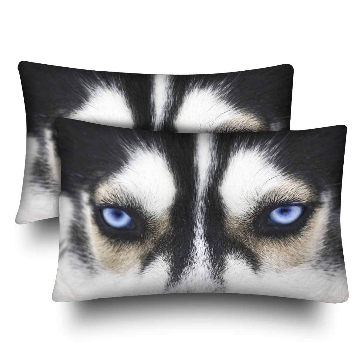 GCKG Blue Dog Eyes Cool Animal Pillow Cases Pillowcase 20x30 inches Set