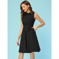 thumbnail image 5 of Unique Bargains Women's Summer Flat Collar Cotton A Line Sleeveless Dress XS Black, 5 of 6